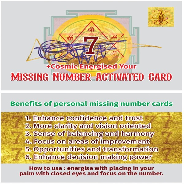 ENERGISED MISSING NUMBER CARD 7